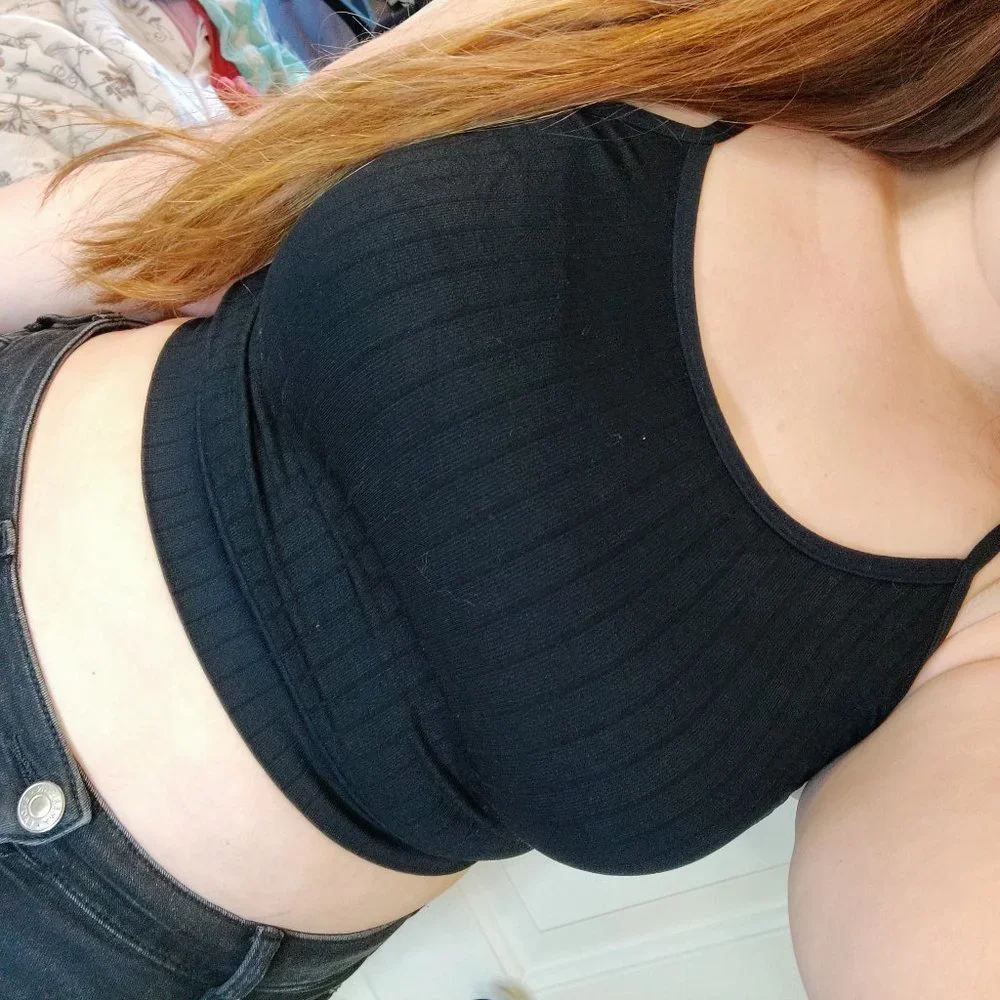 ๐โจ Striped Black Crop Top Under Shirt - Picture 1 of 4